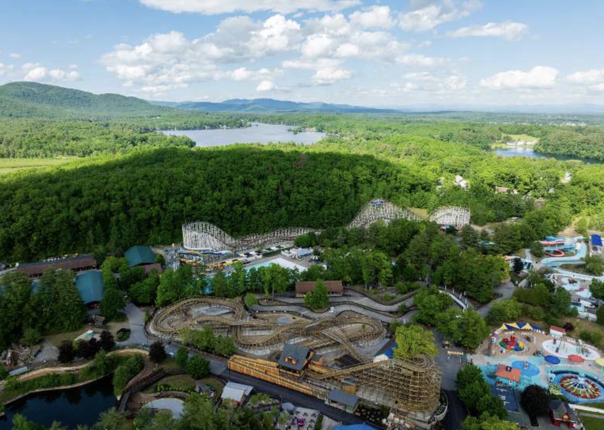 six flags great escape aerial view